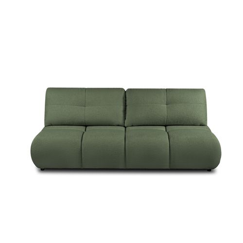 Canapé Droit Convertible Tasca 3 Places Tissu Bouclette Vert Kaki