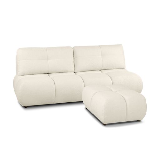 Pouf Tasca Tissu Bouclette Grège