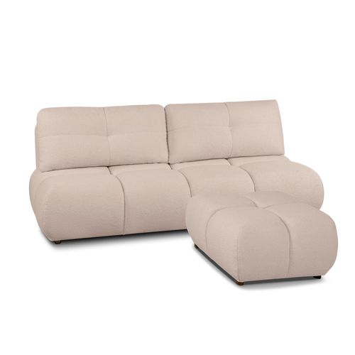 Pouf Tasca Tissu Bouclette Taupe