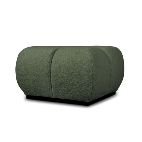 Pouf Tasca Tissu Bouclette Vert Kaki