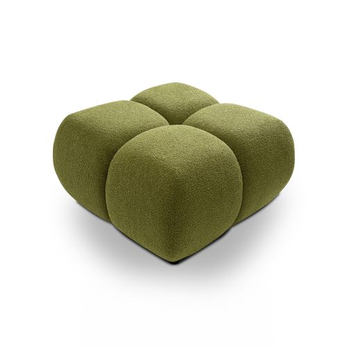 Pouf Tasca Tissu Bouclette Vert Olive