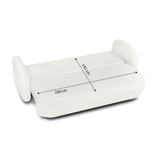 Canapé Droit Convertible Carlotta 3 Places Tissu Chenille Écru