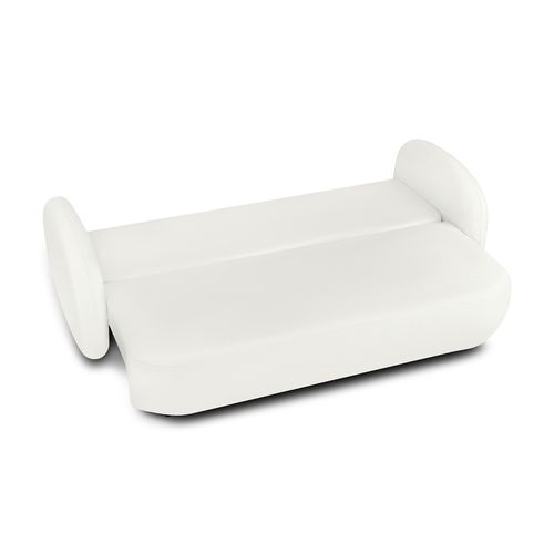 Canapé Droit Convertible Carlotta 3 Places Tissu Chenille Écru