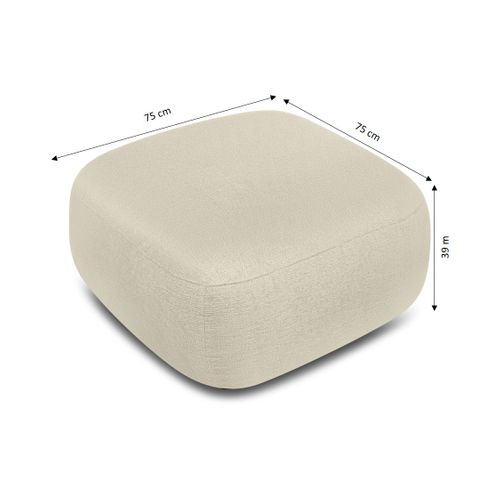 Pouf Carlotta Tissu Bouclette Grège
