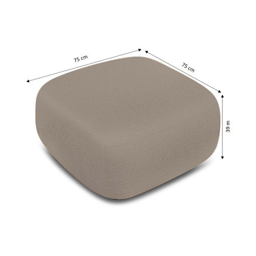 Pouf Carlotta Tissu Bouclette Taupe