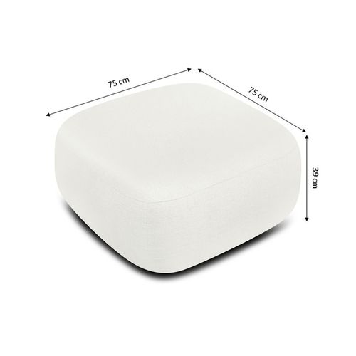 Pouf Carlotta Tissu Chenille Écru