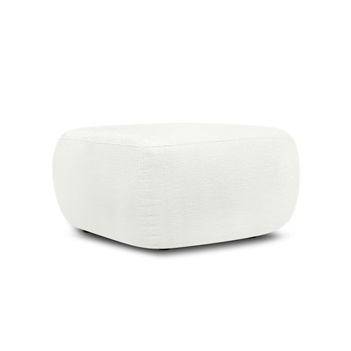 Pouf Carlotta Tissu Chenille Écru