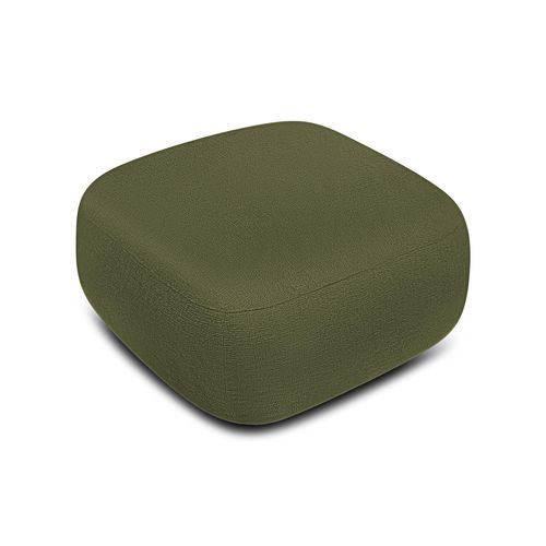 Pouf Carlotta Tissu Chenille Vert Kaki