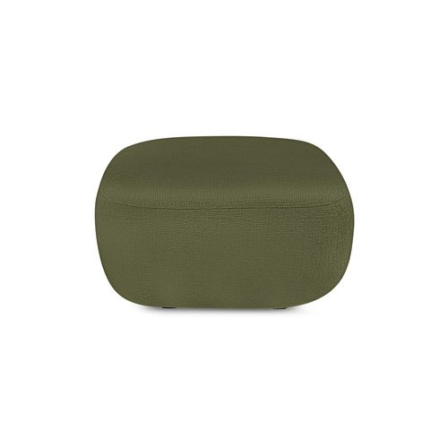 Pouf Carlotta Tissu Chenille Vert Kaki