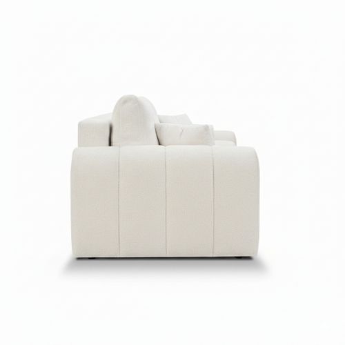 Canapé Droit Convertible Giorgio 3 Places Tissu Bouclette Grège