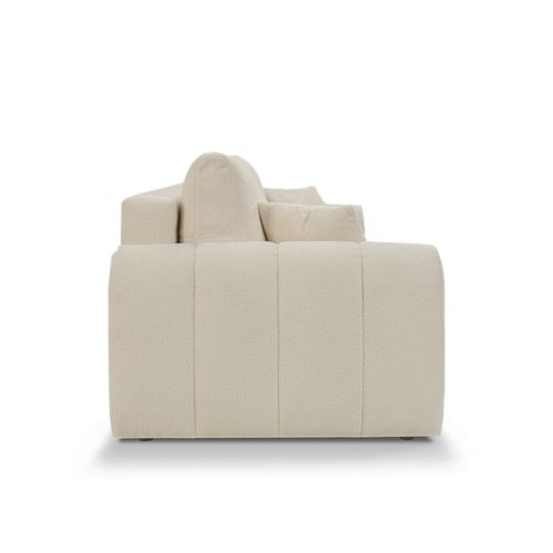 Canapé Droit Convertible Giorgio 3 Places Tissu Bouclette Taupe