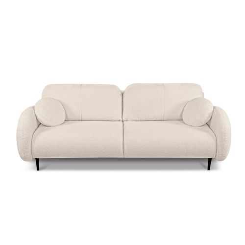 Canapé Droit Convertible Carino 3 Places Tissu Bouclette Grège