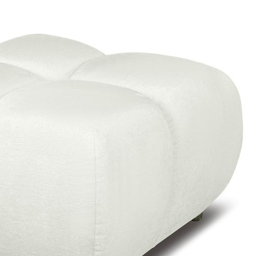 Pouf Sorella Tissu Chenille Écru