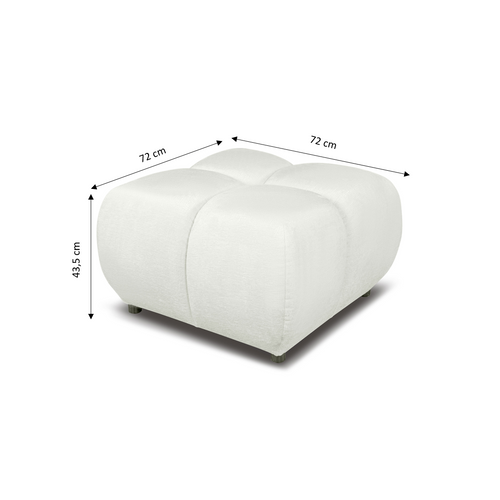 Pouf Sorella Tissu Chenille Écru