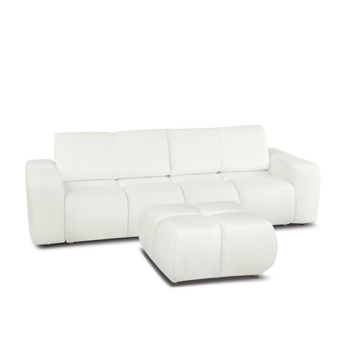 Pouf Sorella Tissu Chenille Écru