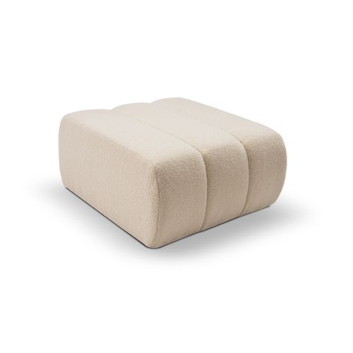 Pouf Belem Tissu Bouclette Écru