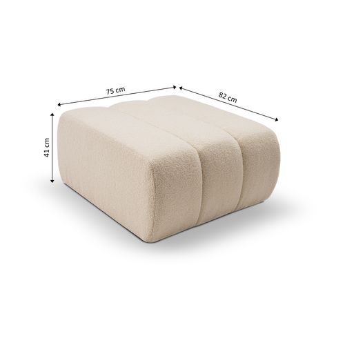 Pouf Belem Tissu Bouclette Écru