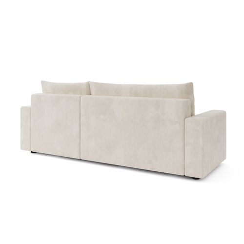 Canapé D'angle Teo Convertible Et Réversible Velours Beige 4 Places