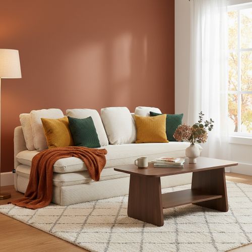 Banquette Convertible Noma 3 Places Velours Côtelé Écru