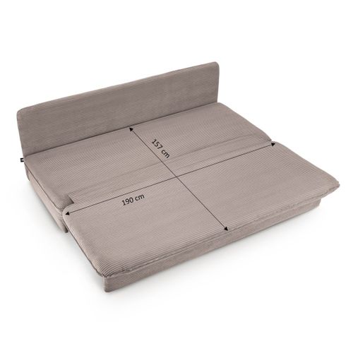 Banquette Convertible Noma 3 Places Velours Côtelé Taupe