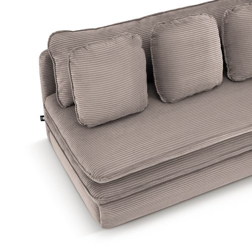 Banquette Convertible Noma 3 Places Velours Côtelé Taupe