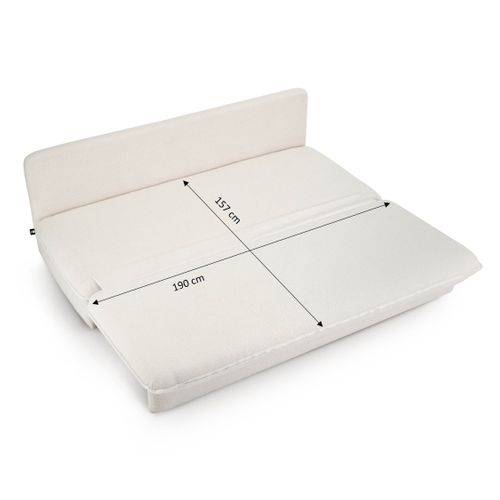 Banquette Convertible Noma 3 Places Tissu Bouclette Écru