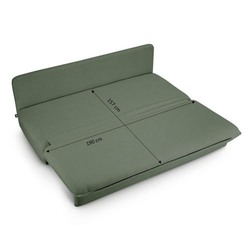 Banquette Convertible Noma 3 Places Tissu Bouclette Vert Kaki