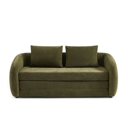 Canapé Droit Paz Déplimousse 2 Places Tissu Chenille Vert