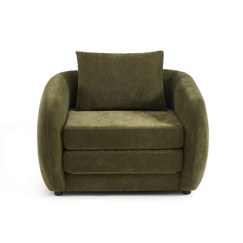 Fauteuil Paz Déplimousse Tissu Chenille Vert