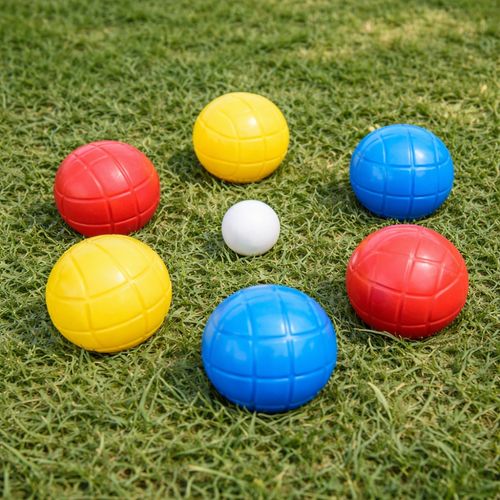 Set De 6 Boules De Pétanque Enfants Colorées – Avec Cochonnet Et Boîte De Rangement Noire – Jeu D’ex