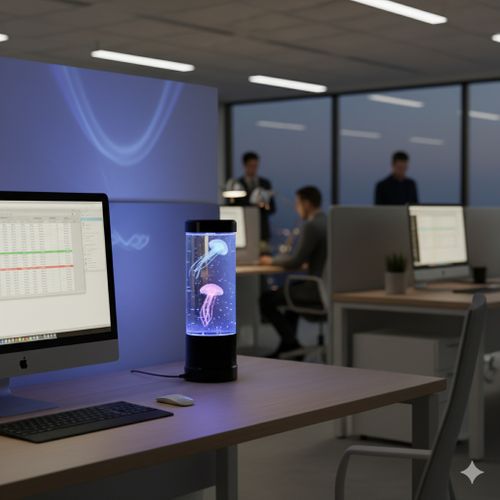 Lampe Aquarium Méduse LED – 2 Méduses Colorées, Changement Automatique, Double Alimentation,