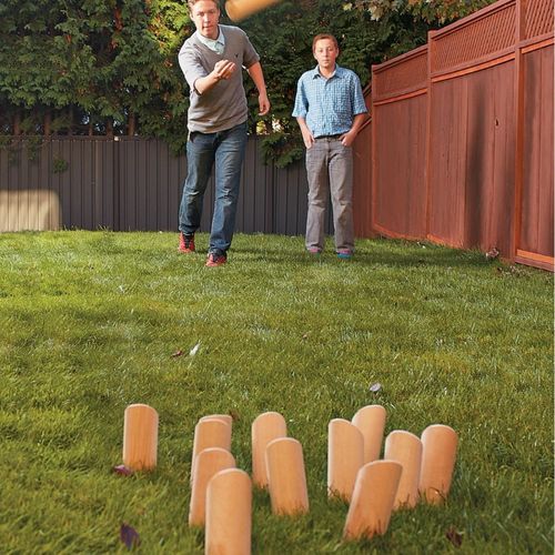 Jeu De Quilles Nordiques En Bois Compact Pour Enfants Et Adultes Jeu D'adresse Et De Précision Idéal