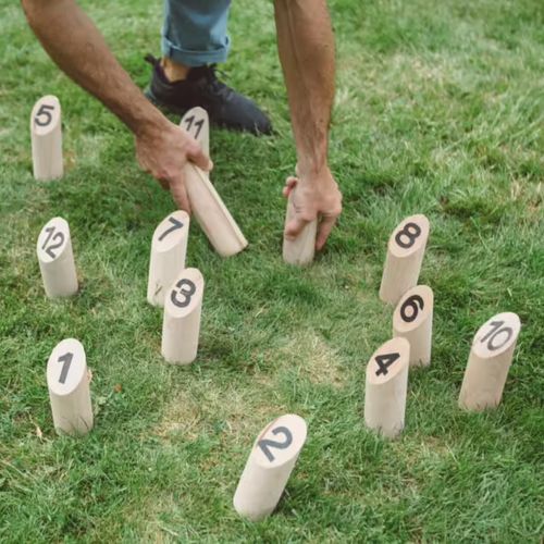 Jeu De Quilles Nordiques En Bois Compact Pour Enfants Et Adultes Jeu D'adresse Et De Précision Idéal