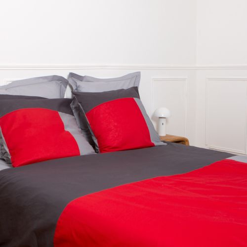 Drap Plat Coton Trio Rouge - 240 X 300 cm