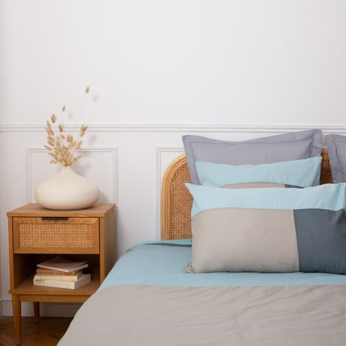 Drap Plat Coton Trio Bleu - 270 X 300 cm