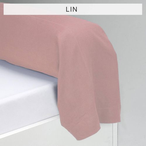 Taie D'oreiller Lin Lavé Tertio® Rose - 63 X 63 cm Sans Volant