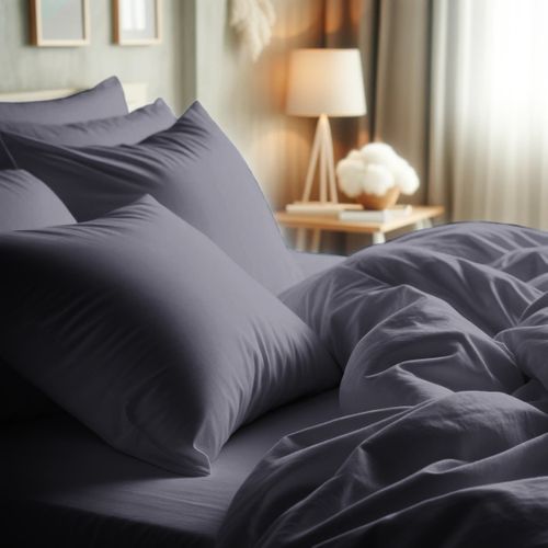 Taie D'oreiller Polycoton Tertio® Anthracite - 63 X 63 cm Sans Volant