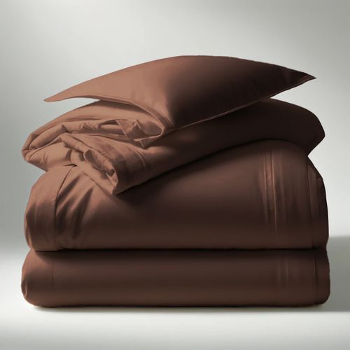 Housse de couette coton TERTIO® Chocolat - 140 X 200 cm
