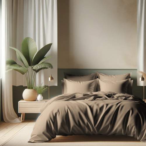 Taie D'oreiller Coton Tertio® Taupe - 63 X 63 cm Sans Volant