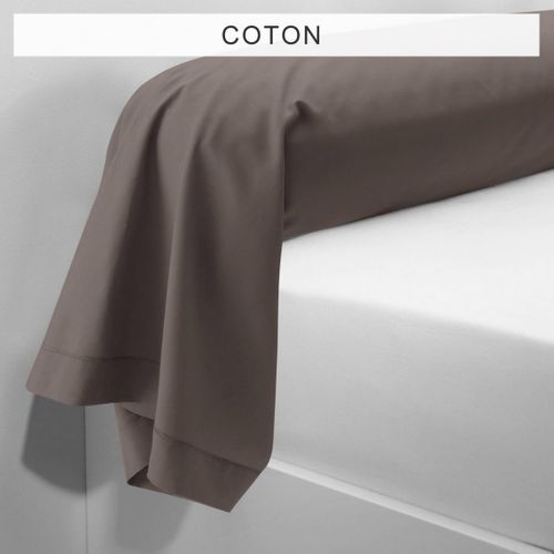 Taie D'oreiller Coton Tertio®  Taupe -63 X 63 Avec Volant