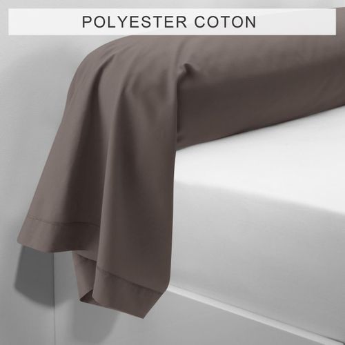 Taie D'oreiller Polycoton Tertio®  Taupe -50 X 70 Avec Volant
