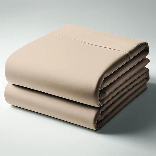 Drap Plat Coton Taupe - 270 X 300 cm