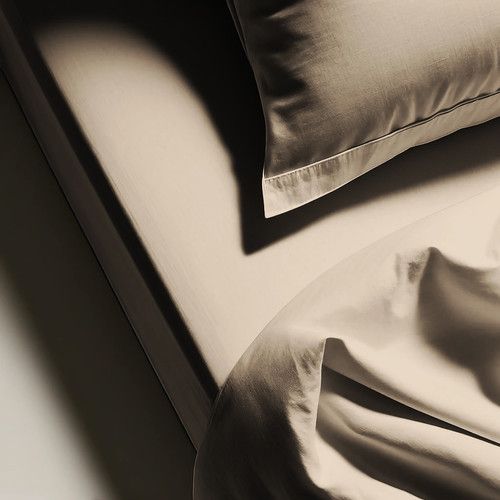 Drap Plat Coton Taupe - 270 X 300 cm