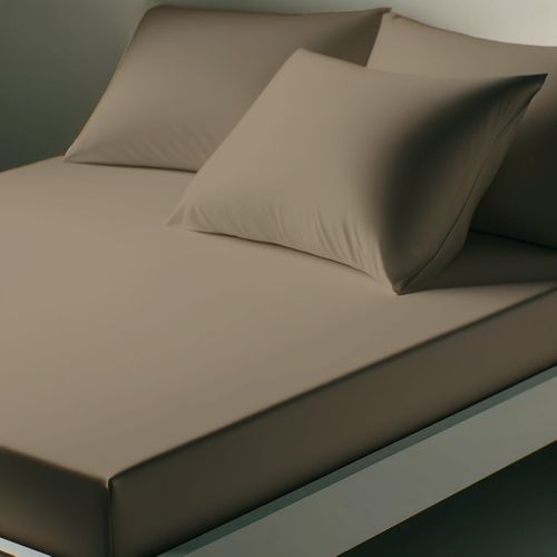 Drap housse coton  Taupe - 60 X 120 cm