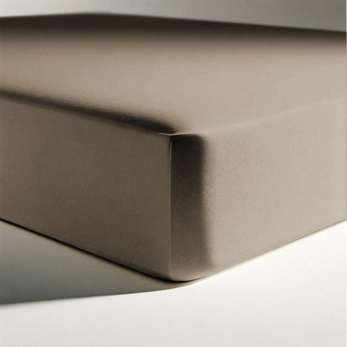 Drap-housse polycoton Taupe - 80 X 190 cm