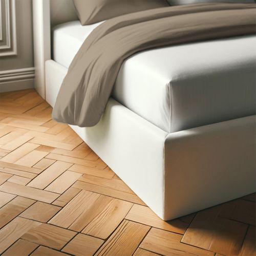 Drap-housse polycoton Taupe - 80 X 190 cm