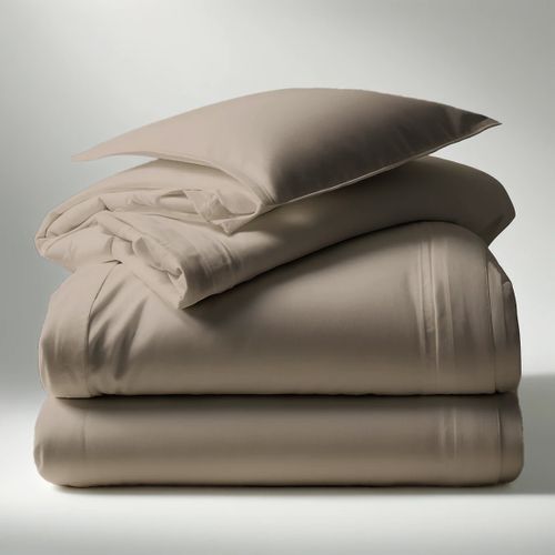 Housse de couette coton TERTIO® Taupe - 260 X 240 cm