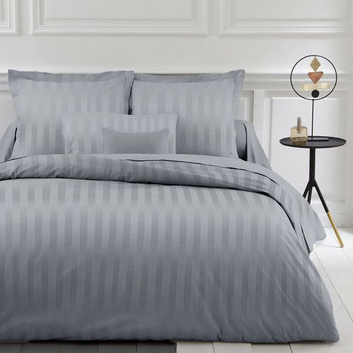 Drap Plat Coton Gris Perle - 240 X 300