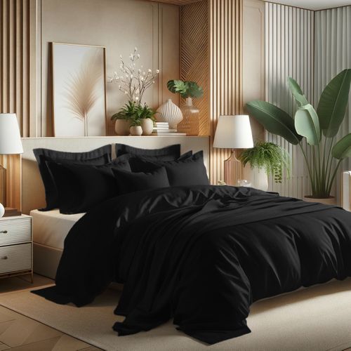 Housse de couette coton TERTIO® Noir - 140 X 200 cm