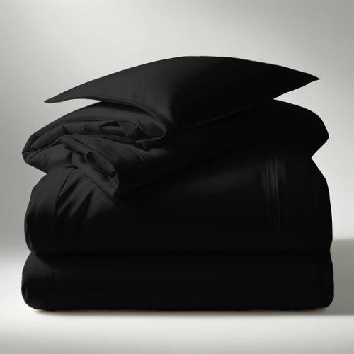 Housse de couette coton TERTIO® Noir - 140 X 200 cm